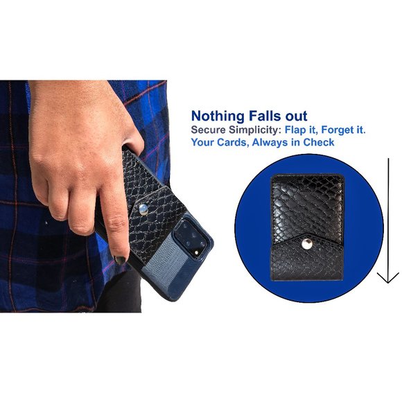 AR Allure Stick on Card Holder for Back of Phone RFID Blocking, Pack of 2, Black - Picture 3 of 8